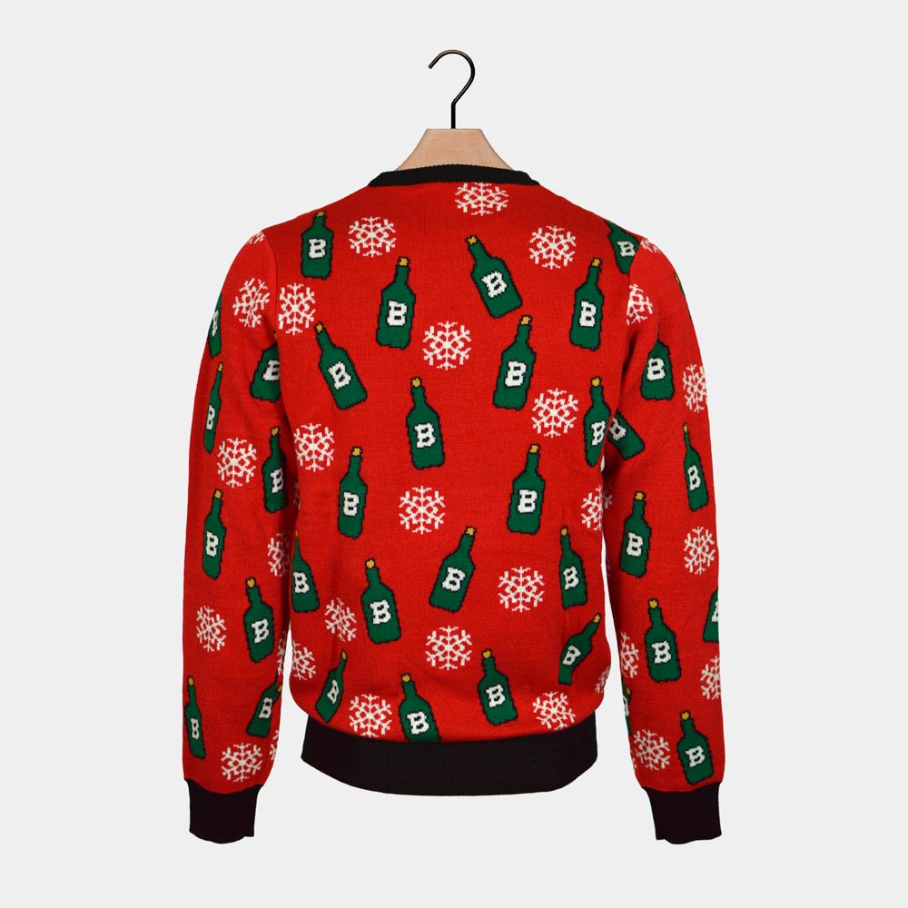 Sweter Świąteczny z Reniferem z Otwieracz do Piwa z powrotem