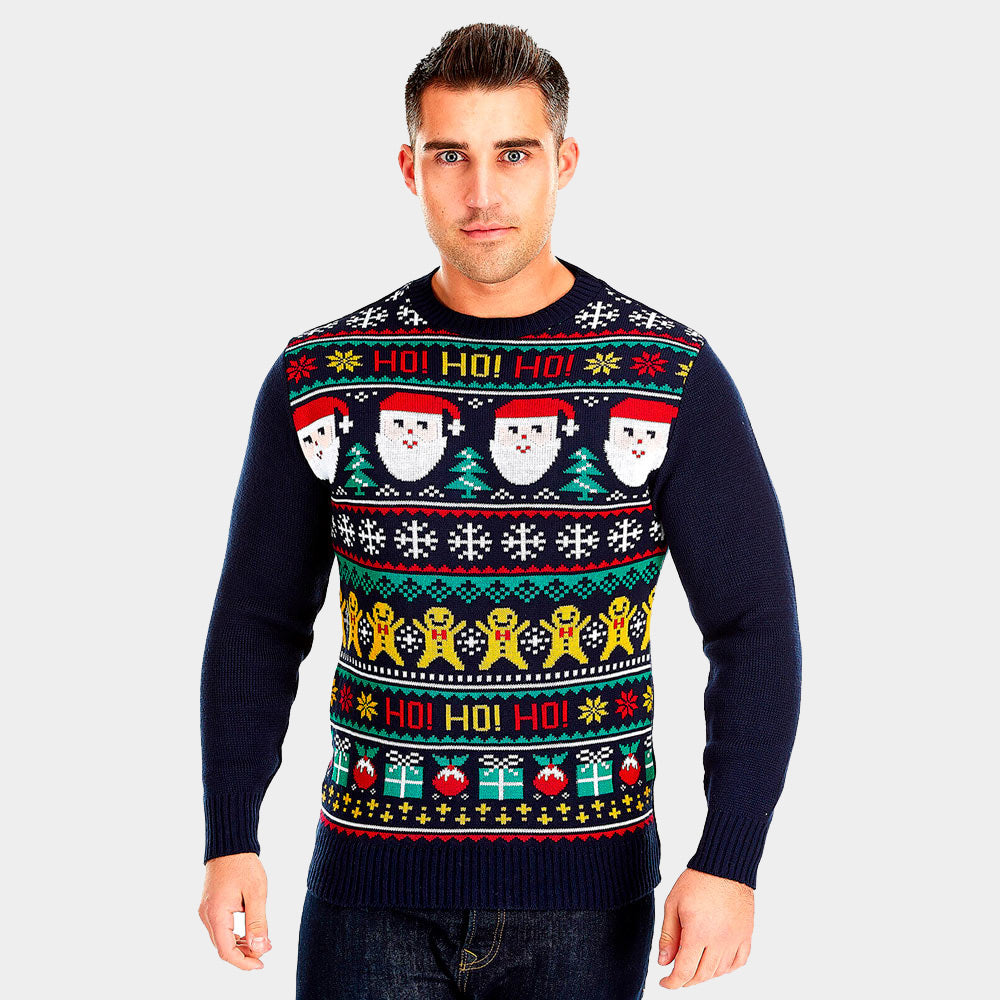 Sweter Świąteczny ze Świętym Mikołajem Ho Ho Ho! Meskie