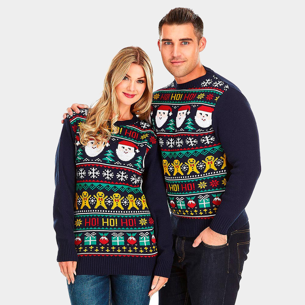 Sweter Świąteczny ze Świętym Mikołajem Ho Ho Ho! Pary