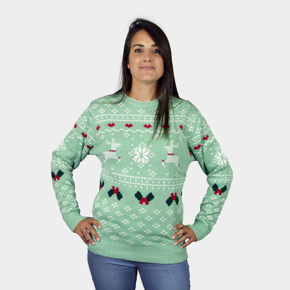 Zielony Rodzinny Sweter Świąteczny Sweet Christmas Damskie
