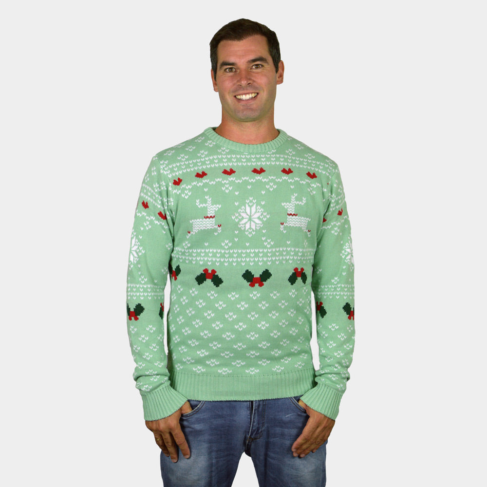 Zielony Rodzinny Sweter Świąteczny Sweet Christmas Meskie