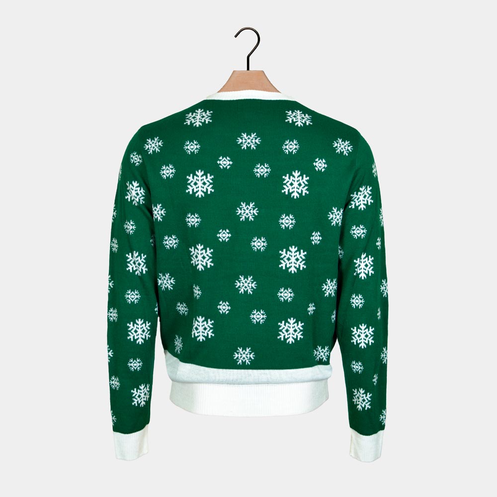 Zielony Sweter Świąteczny dla Dzieci Holly Jolly Cekiny z powrotem