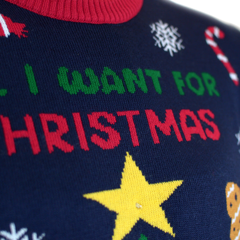 szczegół Sweter Świąteczny z Lampkami LED Christmas Food