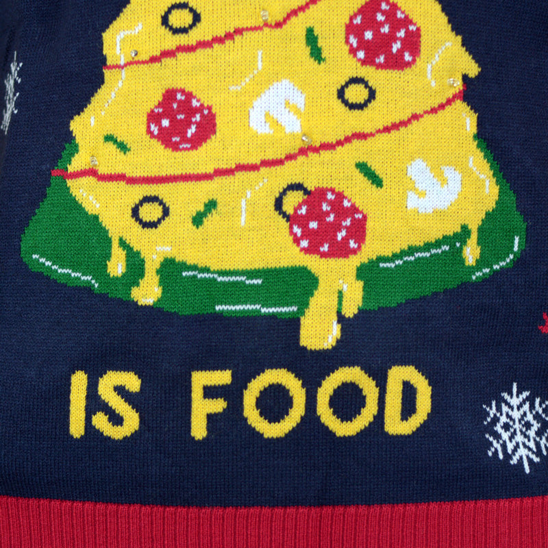 Sweter Świąteczny z Lampkami LED Christmas Food szczegół