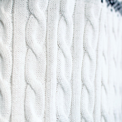 Biały Sweter Świąteczny Elegancki Alaska szczegół