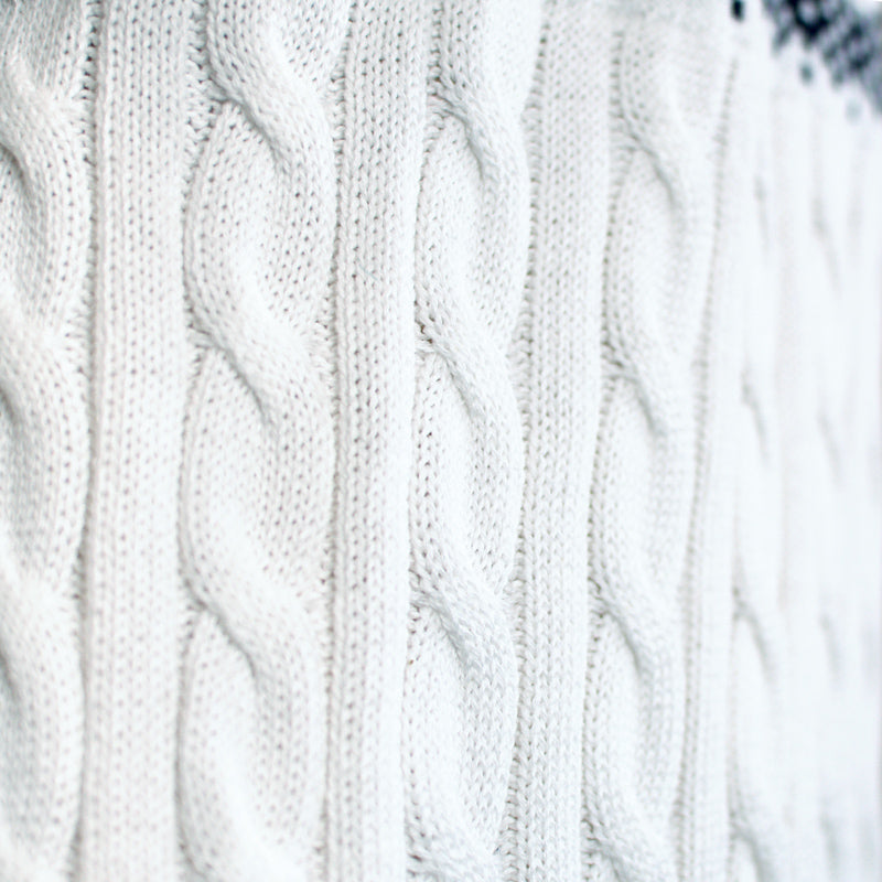 Biały Sweter Świąteczny dla Dzieci Elegancki Alaska szczegół