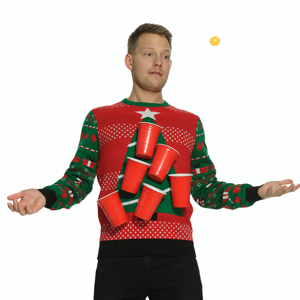 Sweter Świąteczny Beer Pong mężczyzna