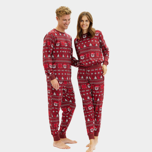 Czerwona Piżama Świąteczna Unisex HoHoHo dla Par