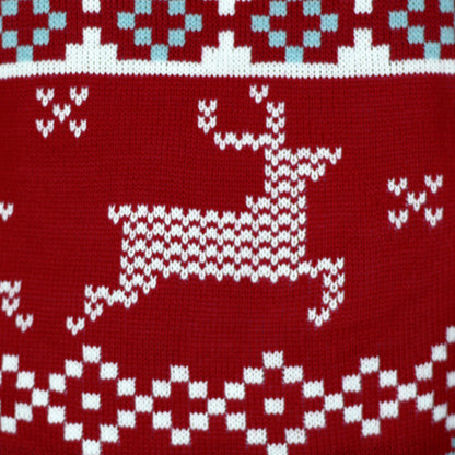 szczegół Klasyczny Czerwony Sweter Świąteczny dla Dzieci z Gwiazdami Polarnymi 