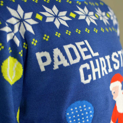 Padel Niebieski Sweter Świąteczny dla Par z Christmas