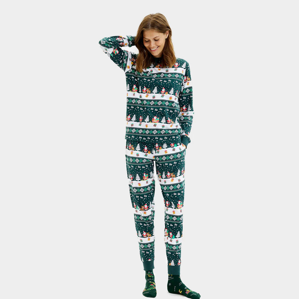 Piżama Świąteczna dla rodzinny Green Jolly Christmas Damskie
