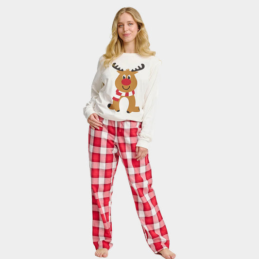 Piżama Świąteczna Unisex z Uroczy Renifer Damskie