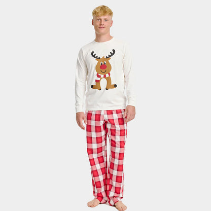 Piżama Świąteczna Unisex z Uroczy Renifer Męskie
