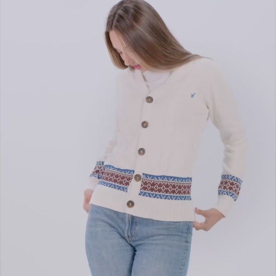 Sweter Damskie Męskie z Kardigan Bawełny Organicznej Renne
