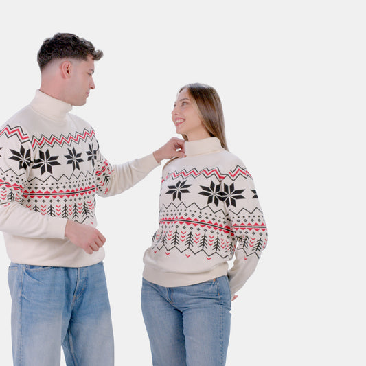 Sweter Damskie z Bawełny Organicznej Après-ski dla Par
