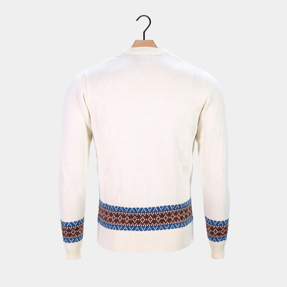 Sweter Męskie z Kardigan Organicznej Renne Bawełny 
