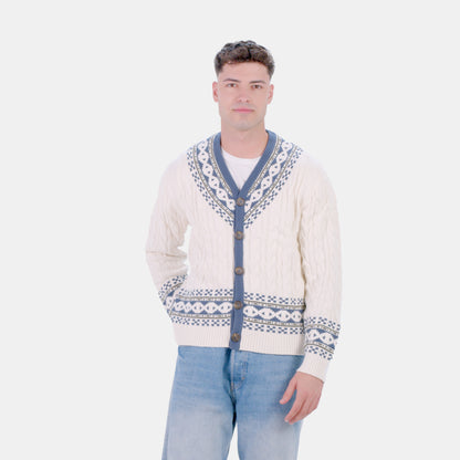 Sweter dla Par z Kardigan Bawełny Organicznej Cottage Męskie
