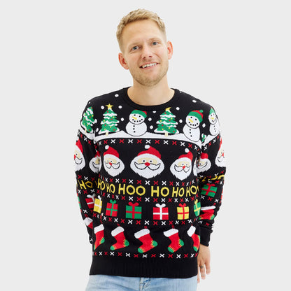 Sweter Świąteczny Bawełny Organicznej ŚW Męskie  Mikołaj Prezenty Bałwankiem
