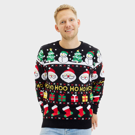 Sweter Świąteczny Bawełny Organicznej ŚW Męskie  Mikołaj Prezenty Bałwankiem
