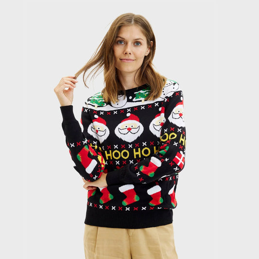 Sweter Świąteczny Damskie  Bawełny Organicznej ŚW Mikołaj Prezenty Bałwankiem
