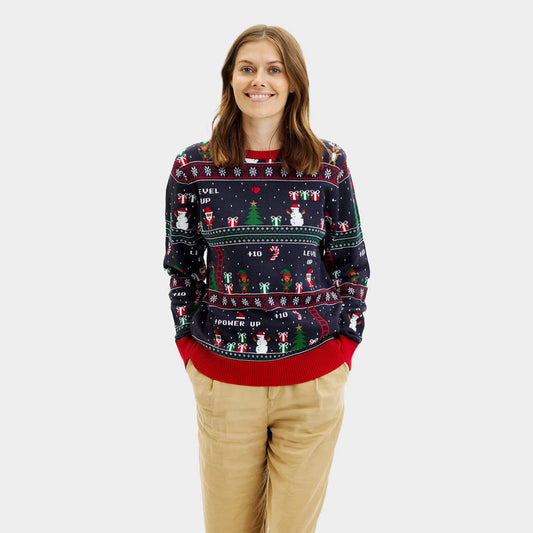 Sweter Świąteczny Damskie Vintage Gaming
