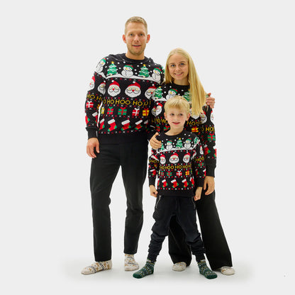 Sweter Świąteczny dla Dzieci Rodzinny Bawełny Organicznej ŚW Mikołaj Prezenty Bałwankiem
