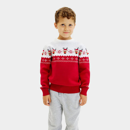 Sweter Świąteczny dla Dzieci z Uroczy Renifer
