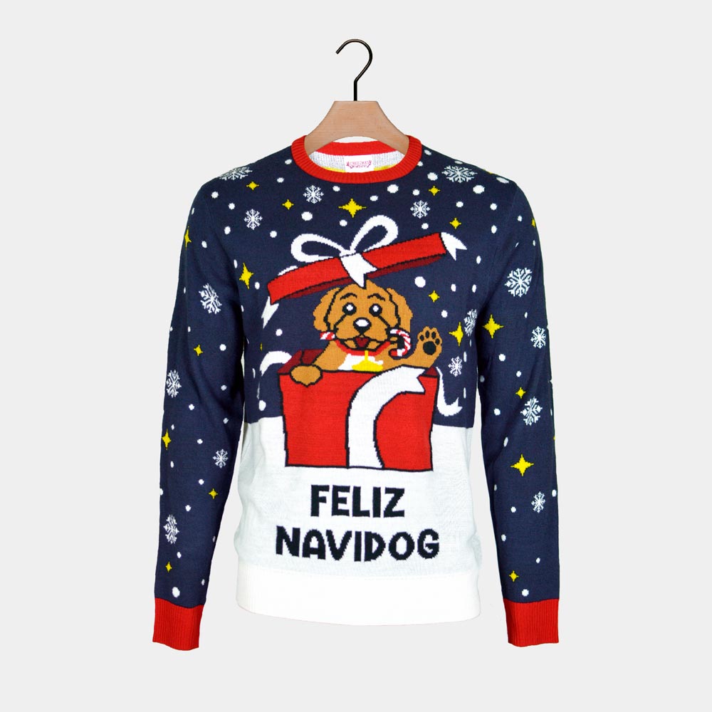 Meskie Sweter Świąteczny Feliz Navidog