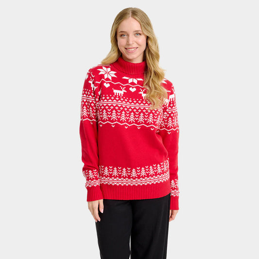 Sweter Świąteczny z golfem Bawełna Organiczna Greenlandish Damskie 
