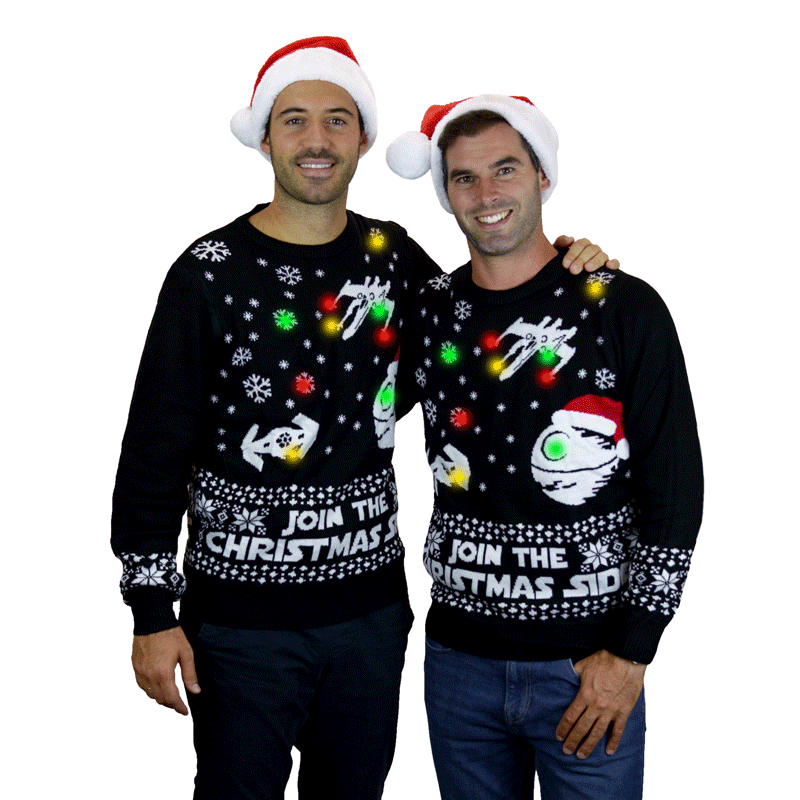Sweter Świąteczny z Lampkami LED Join the Christmas Side mężczyźni