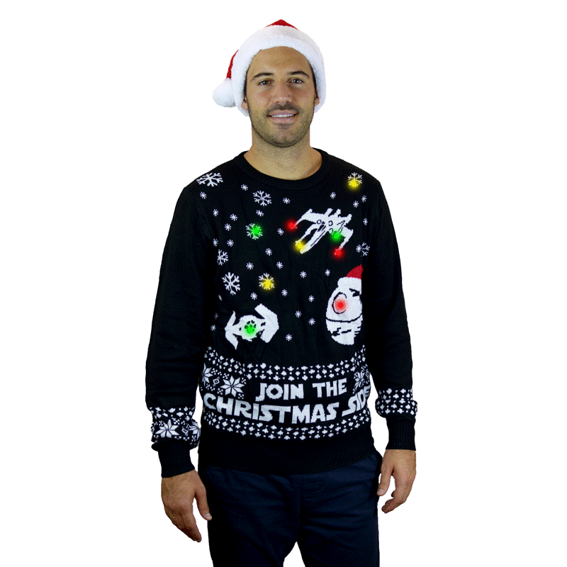 Sweter Świąteczny z Lampkami LED Join the Christmas Side mężczyzna
