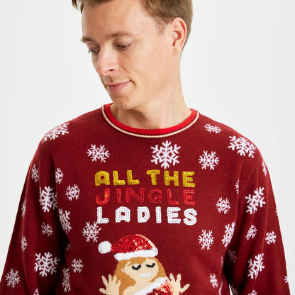 Sweter Świąteczny Męskie Ladies Cekiny Jingles 