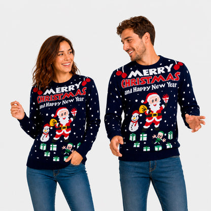Sweter Świąteczny Męskie Merry Christmas and Happy New Year par