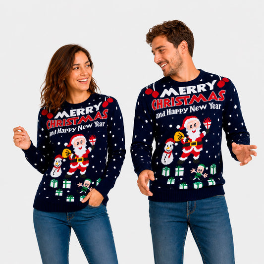 Sweter Świąteczny Męskie Merry Christmas and Happy New Year par