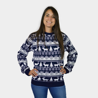 Sweter Świąteczny Męskie w Paski z Reniferami i Choinkami
 Damskie