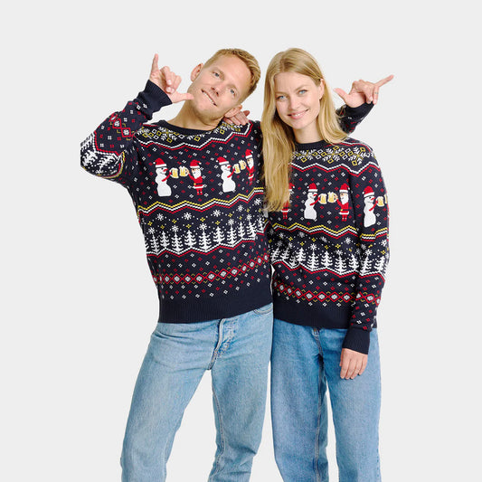 Sweter Świąteczny dla Par Cheers Santa
