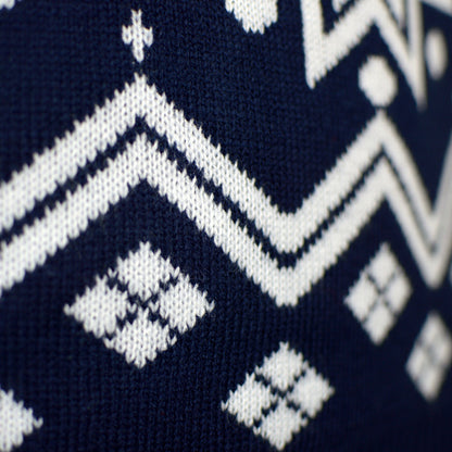 Sweter Świąteczny dla Par z Reniferem i Nordycka Niebieski  Gwiazda
