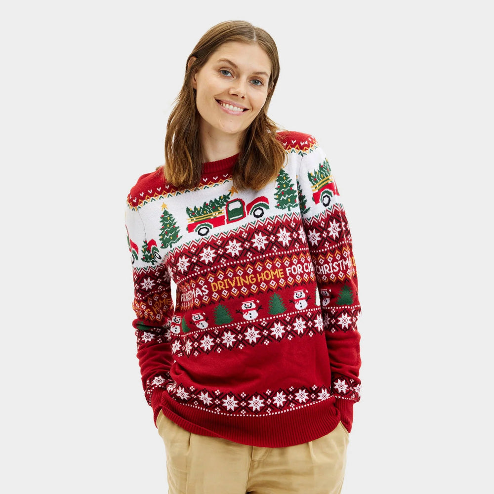 Sweter Świąteczny dla Rodziny Driving Home Damskie
