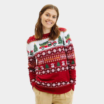 Sweter Świąteczny dla Rodziny Driving Home Damskie
