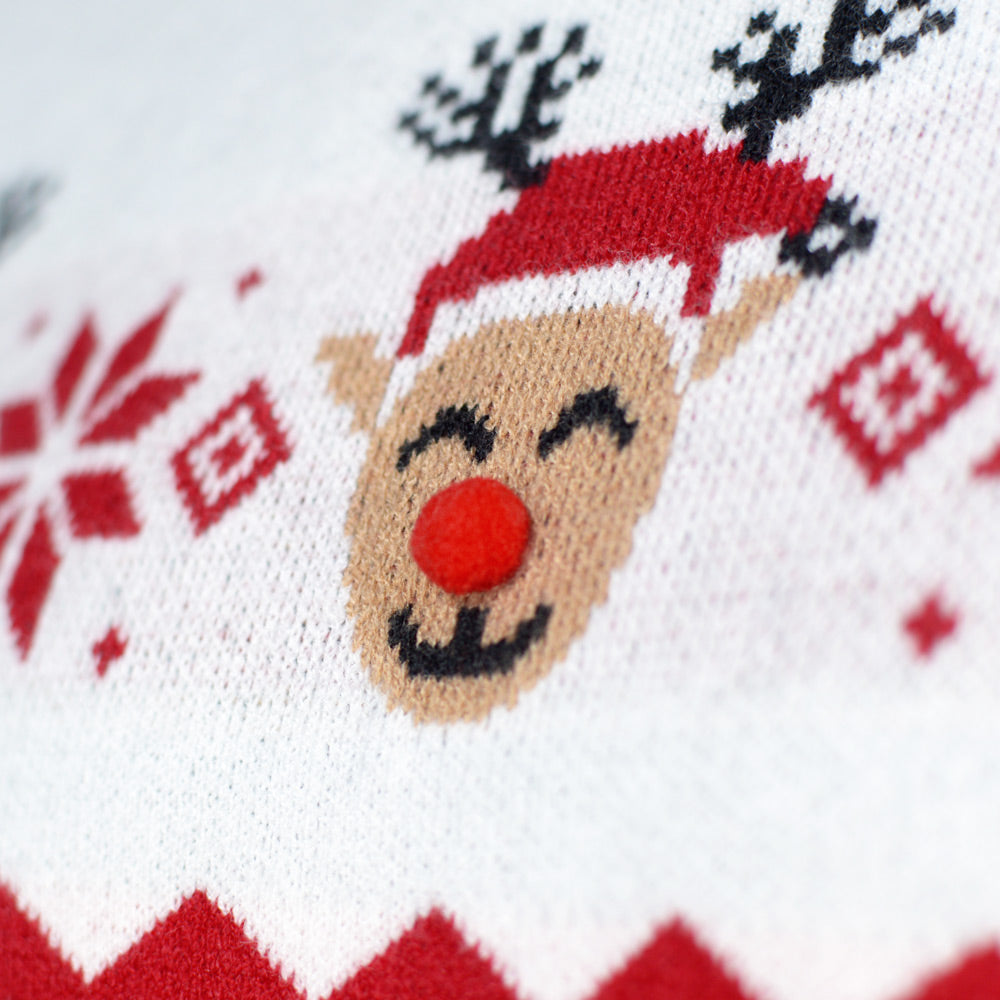 Rodzinny Sweter Świąteczny Uroczy Renifer 3D