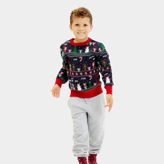 Sweter Świąteczny Dzieci Vintage Gaming