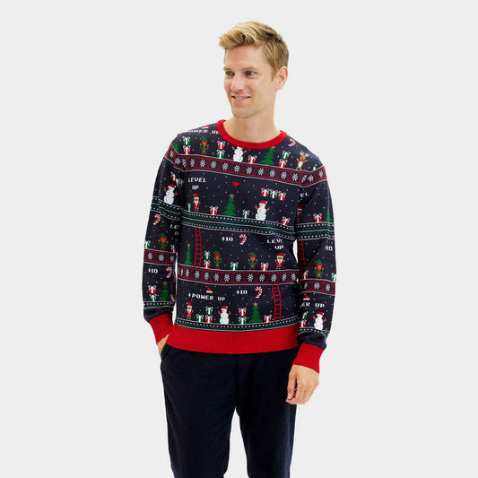 Sweter Świąteczny Vintage Gaming Męskie