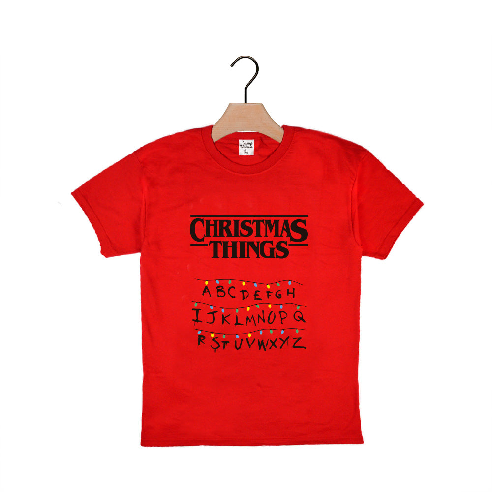 Czerwona Koszulka Świąteczna dla dzieci Christmas Things