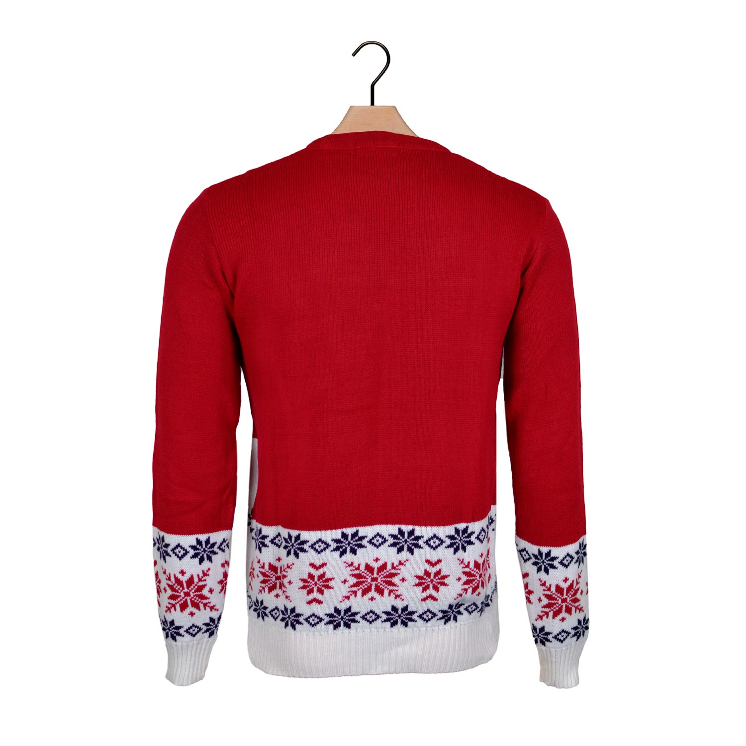 Czerwony Sweter Świąteczny z Reniferem łyżwiarstwo powrotem