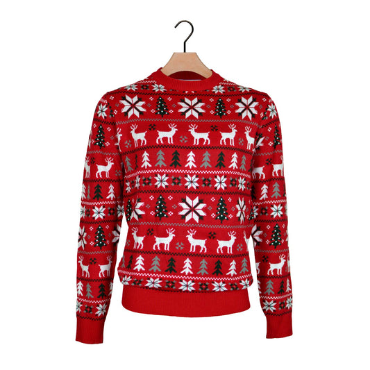 Sweter Świąteczny dla Dzieci z Reniferami, Choinkami i Gwiazda Polarna