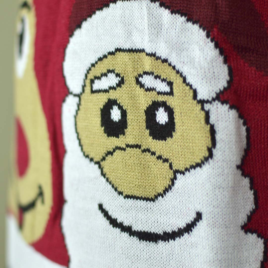 Sweter Świąteczny dla Dzieci ze Uśmiechnięte ŚW Mikołajem i Reniferem Szczegół