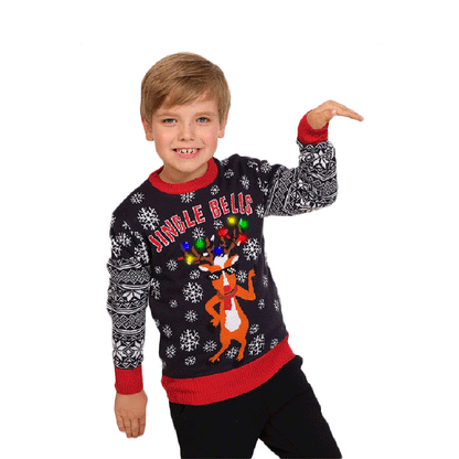 Rodzinny Sweter Świąteczny z Lampkami LED Jingle Bells 2021 Dzieci