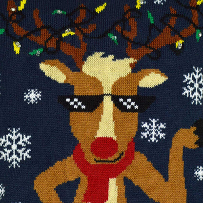 Rodzinny Sweter Świąteczny z Lampkami LED Jingle Bells Szczegół 