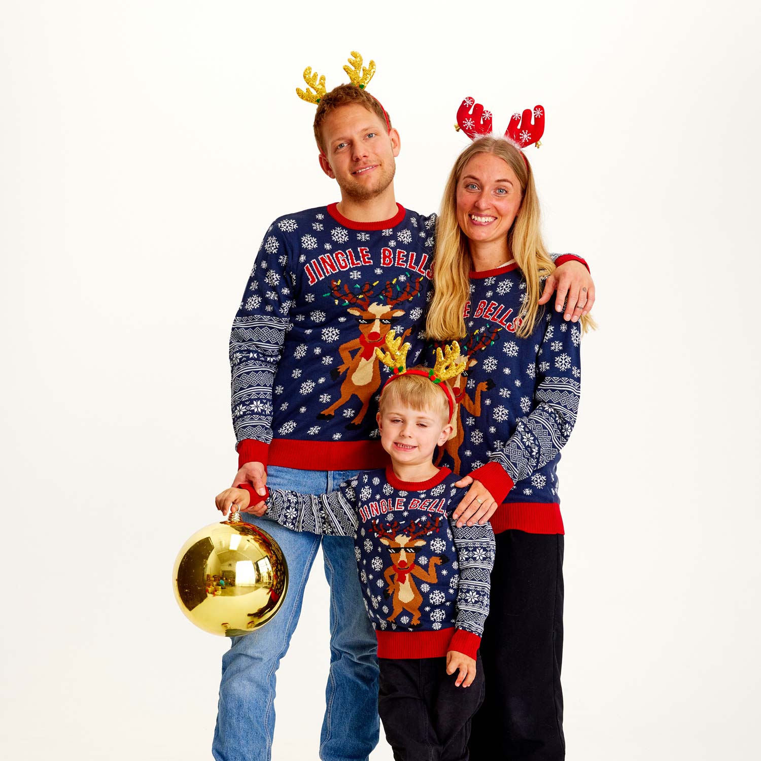 Rodzinny Sweter Świąteczny z Lampkami LED Jingle Bells