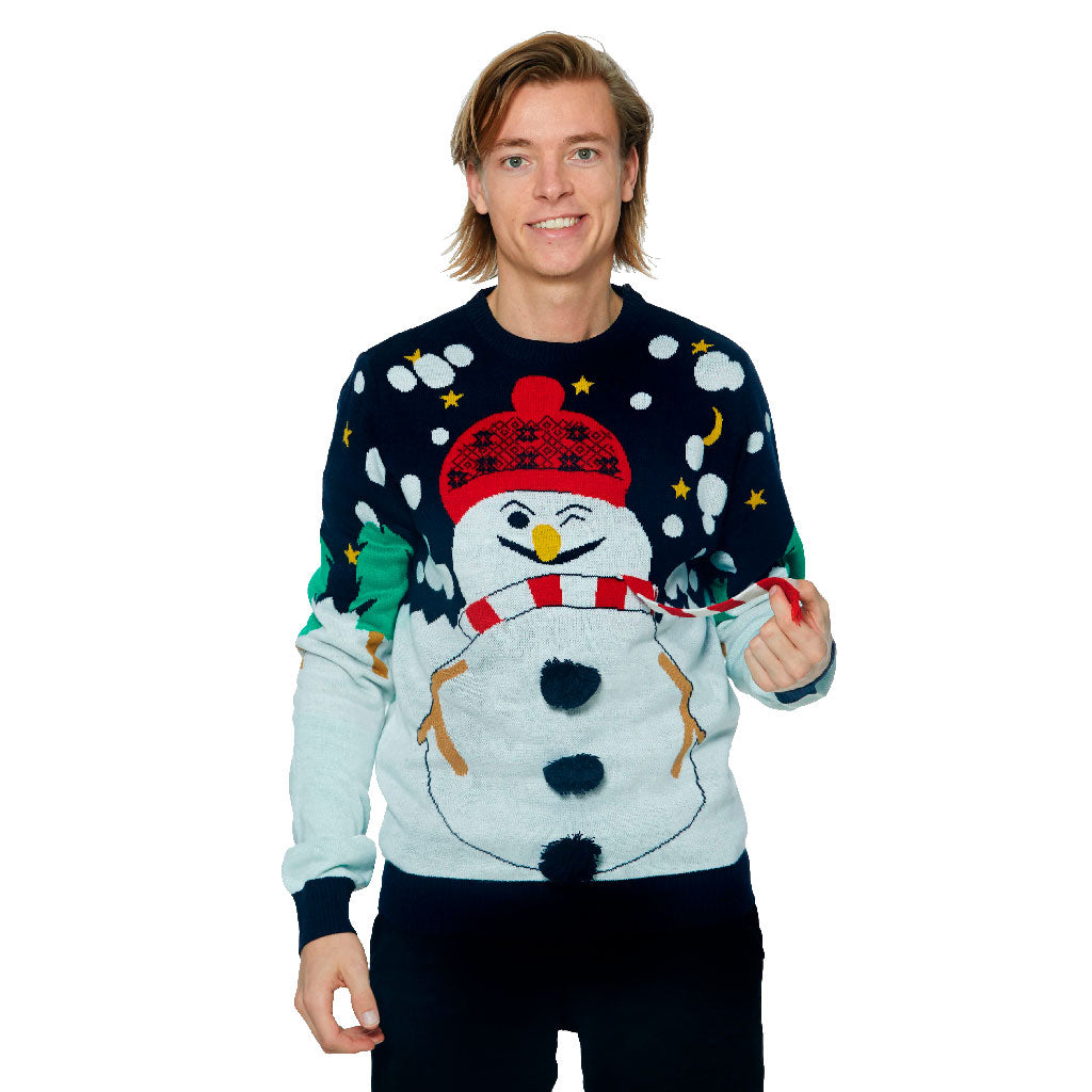 Sweter Świąteczny z Bałwankiem 3D meskie